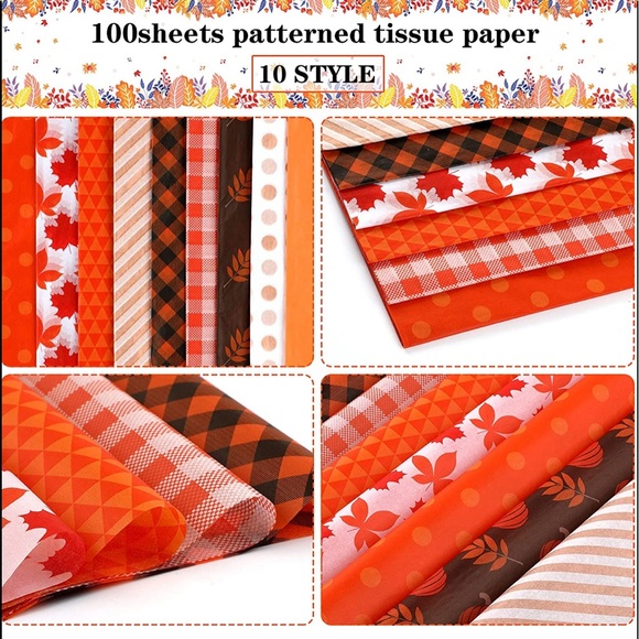 LAST PACK🍁100 sheets of Designer tissue 🍁14 x 20 inch - Picture 3 of 7
